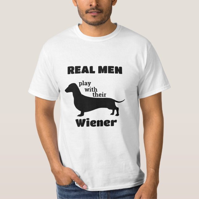 Dachshund Silhouette Funny T Shirt (Framsida)