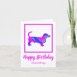 Dachshund Silhouette Hund Funny Birthday Card Kort