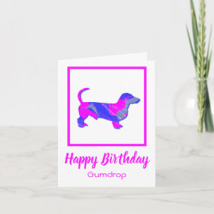 Dachshund Silhouette Hund Funny Birthday Card Kort