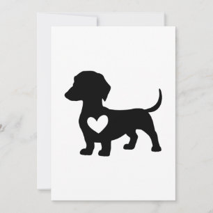 Dachshund Silhouette med hjärta Julkort