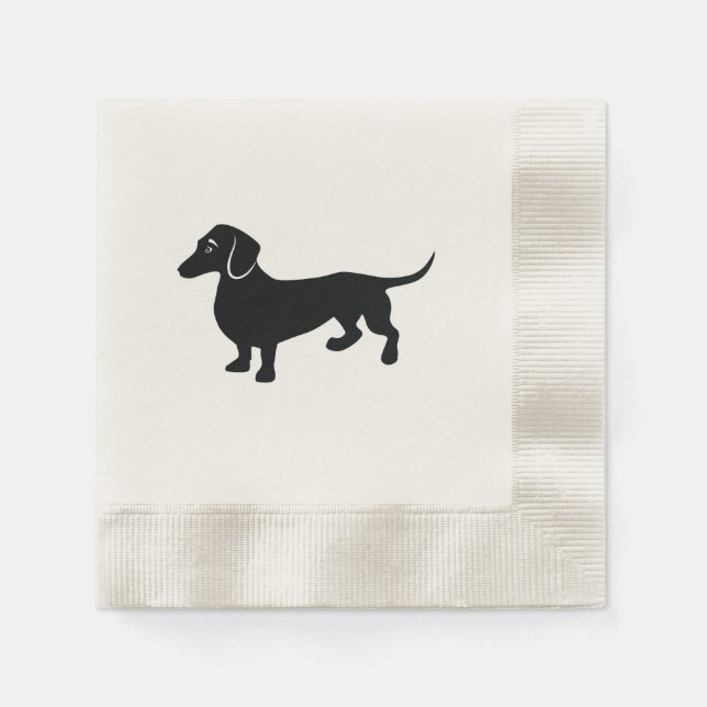 Dachshund Silhouette Pappersservett (Framsidan)
