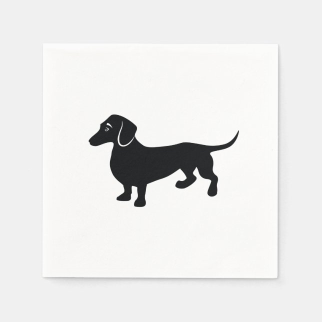 Dachshund Silhouette Pappersservett (Framsidan)