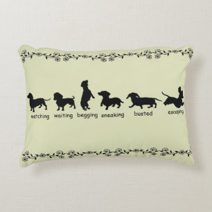 Dachshund Silhouette Pillow Prydnadskudde