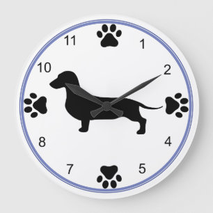 Dachshund Silhouette Stor Klocka