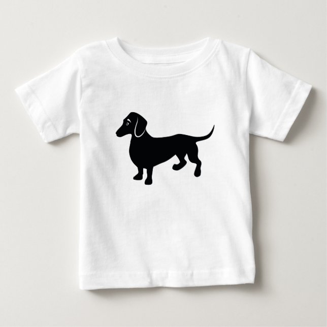Dachshund Silhouette T Shirt (Framsida)