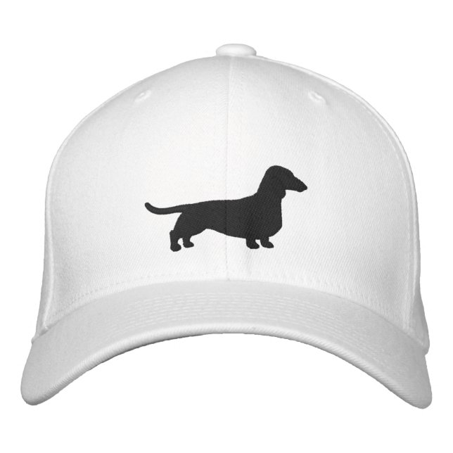 Dachshund Silhouette Wiener Hund Anpassningsbar Do Broderad Keps (Framsida)