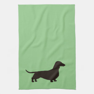 Dachshund Silhouette Wiener Hund Weenie Hund Kökshandduk