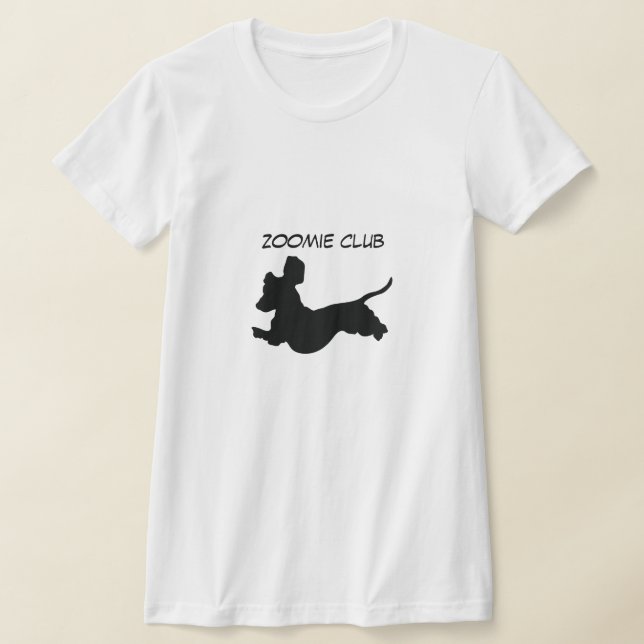 Dachshund Silhouette Zoomie Shirt T (Laydown)