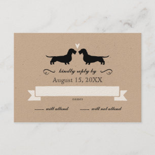 Dachshund Silhouettes-Bröllop OSA (trådstyrda) Kort