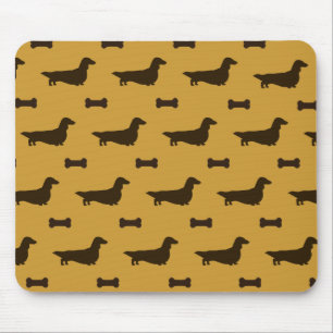 Dachshund Silhouettes Mönster (Långluftsdiken) Musmatta