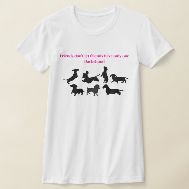 Dachshund Silhuett T-Shirt (Laydown)
