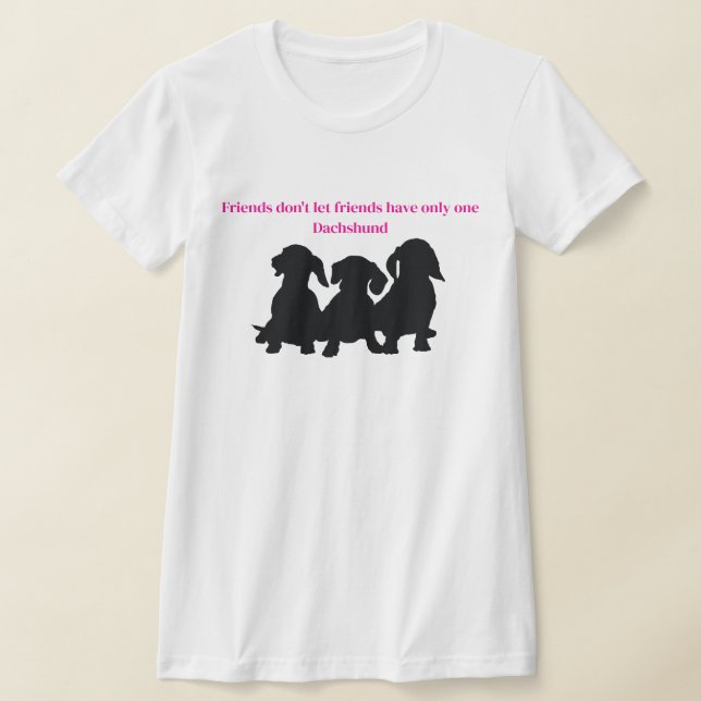 Dachshund Silhuett T-Shirt (Laydown)
