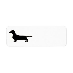 Dachshund silo black.png returadress etikett