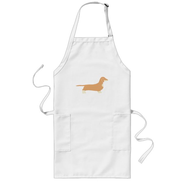 Dachshund silo fawn och kräm långt förkläde (Framsidan)