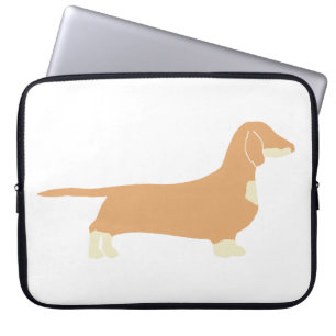 Dachshund silo fawn och kräm laptop fodral