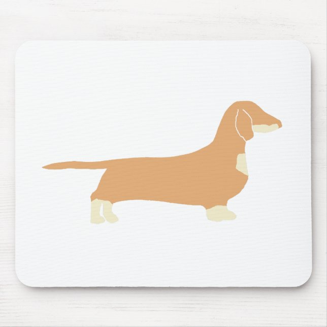 Dachshund silo fawn och kräm musmatta (Framsidan)
