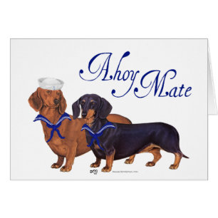 Dachshund Sjöfarare Hälsningskort