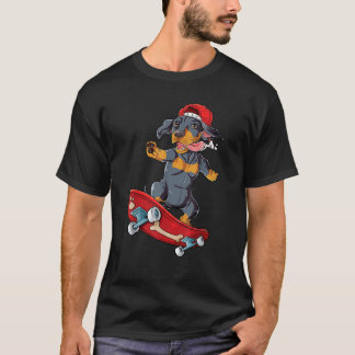 Dachshund Skateboard Wiener Hund Roligt Skateboard T Shirt