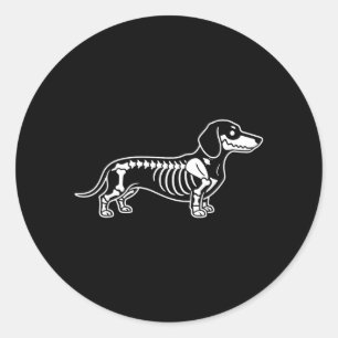 Dachshund-skelett Halloween korvhund Runt Klistermärke
