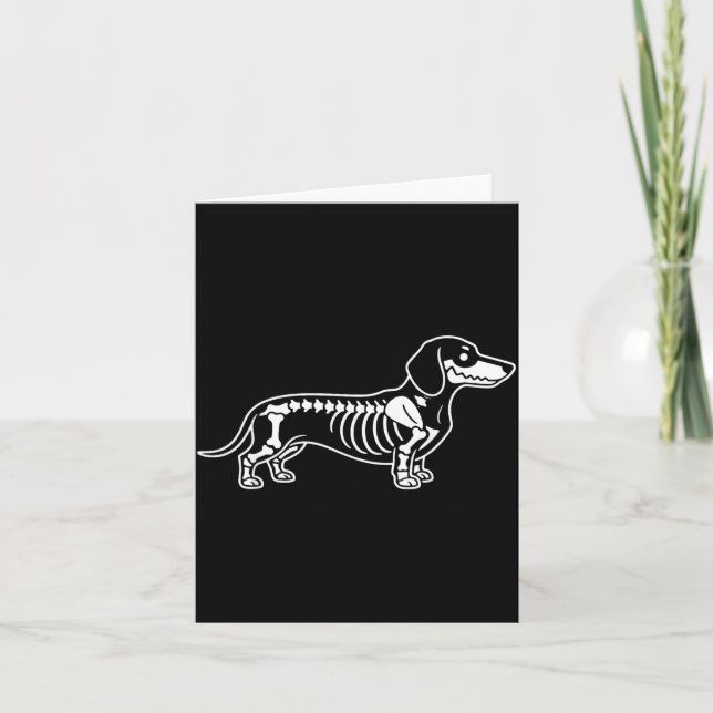 Dachshund-skelett Halloween Sausage Dog Kort (Framsida)