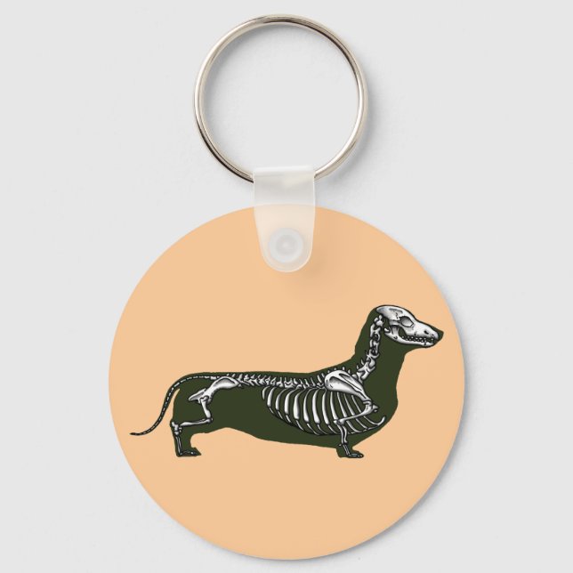 Dachshund skelett nyckelring (Framsida)