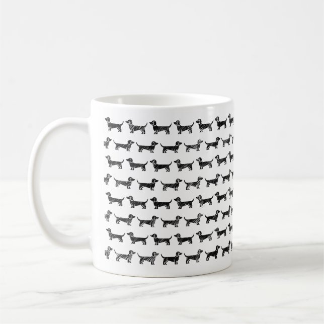 Dachshund Sketch Design Mugg (Vänster)