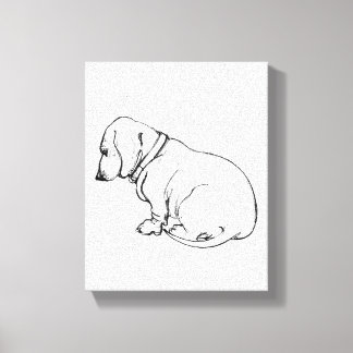 Dachshund-skiss på utsträckt arbetsyta canvastryck