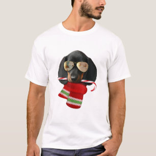 Dachshund Skjorta Kute Jul Gift Hundälskare Sol T Shirt