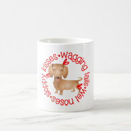 Dachshund, slarviga kyssar kaffemugg