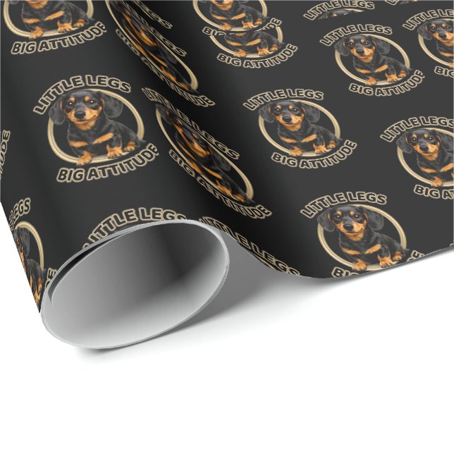 Dachshund små ben stor attityd presentpapper (Rullad Hörn)
