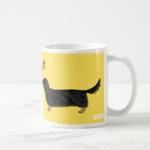 Dachshund Smooch Wiener Hundar Kiss Cute Tecknad Kaffemugg