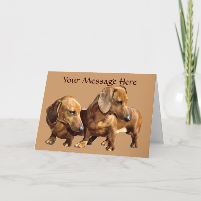 Dachshund Smoothies Greeting Card Helgkort (Framsida)