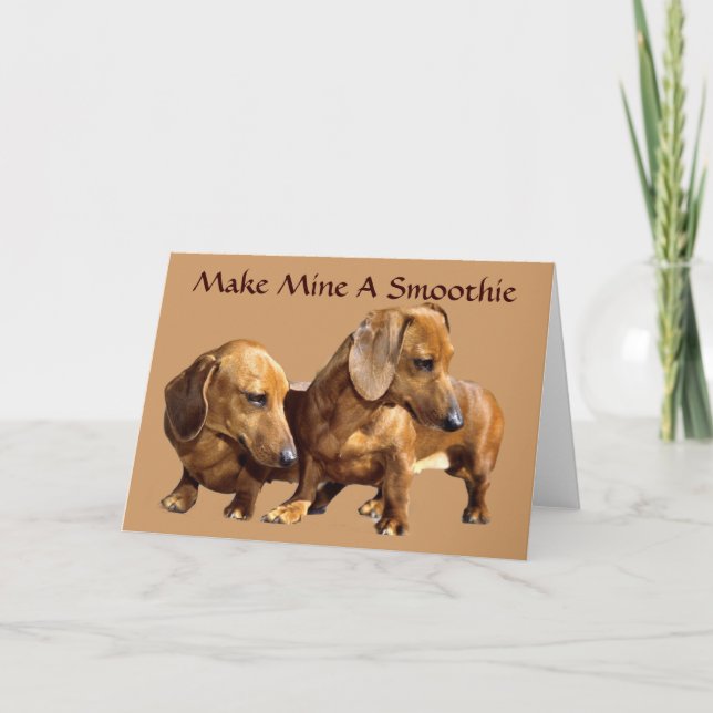 Dachshund Smoothies Greeting Card Helgkort (Framsida)