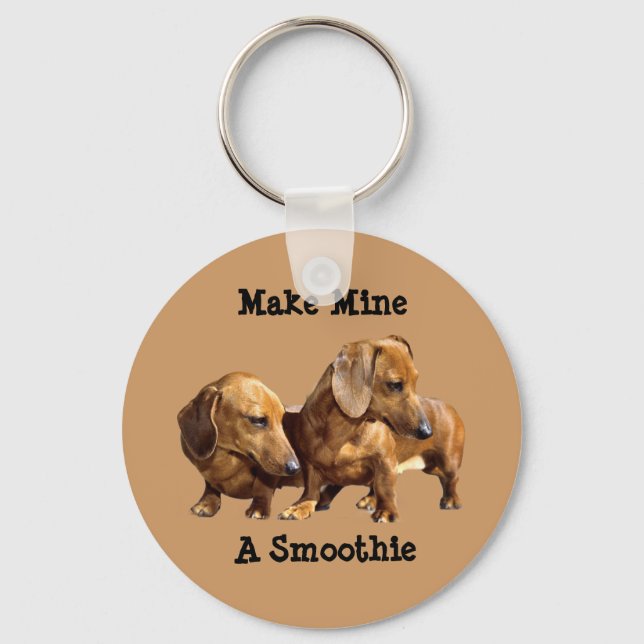 Dachshund Smoothies Keychain Nyckelring (Framsida)