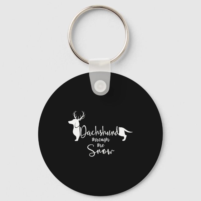 Dachshund Snow Cute Wiener Weiner Dog Owner Christ Nyckelring (Framsida)