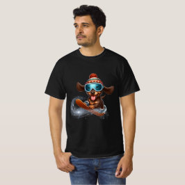 Dachshund snowboard t shirt