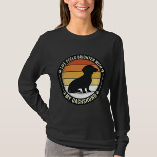Dachshund Solnedgång Skjorta Vintage Hundälskare D T Shirt