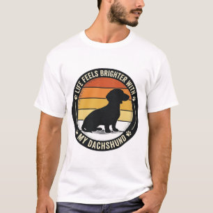 Dachshund Solnedgång Skjorta Vintage Hundälskare D T Shirt