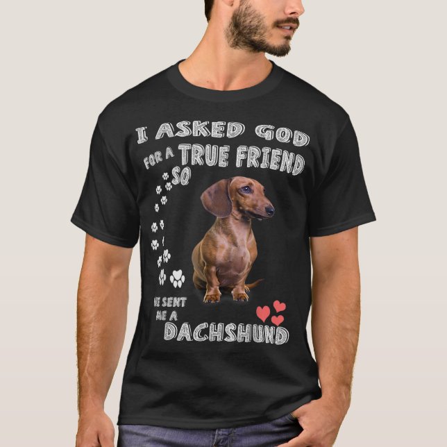 Dachshund som säger Mamma Wiener Pappa Weenie Älsk T Shirt (Framsida)