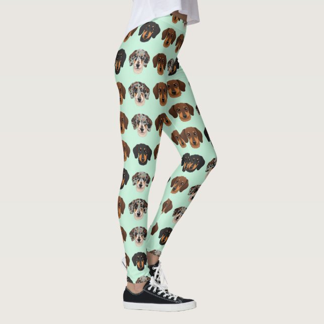 Dachshund Sött Hund Älskare Mönster Leggings (Höger)
