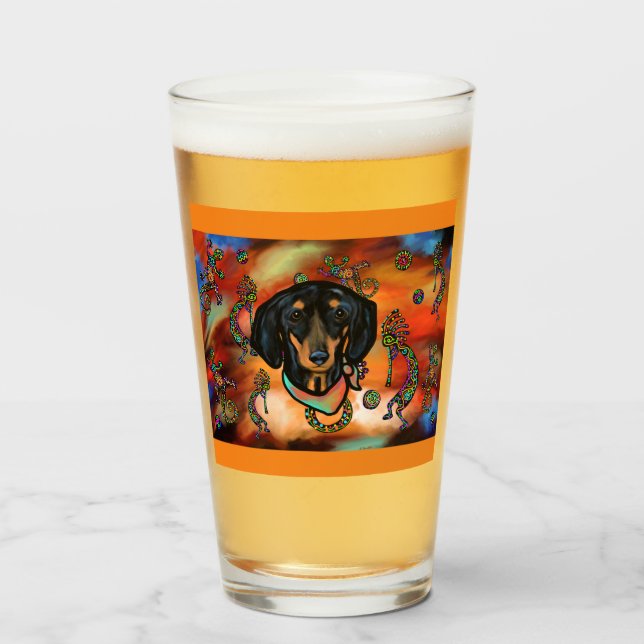 DACHSHUND SOUTHWESTERN KONST GLASKOPP (Framsida fylld)
