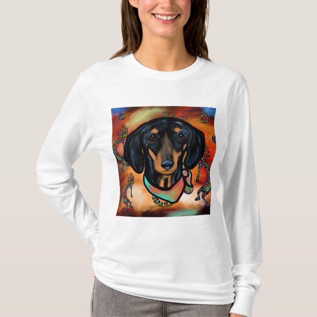 DACHSHUND SOUTHWESTERN KONST T SHIRT (Framsida)