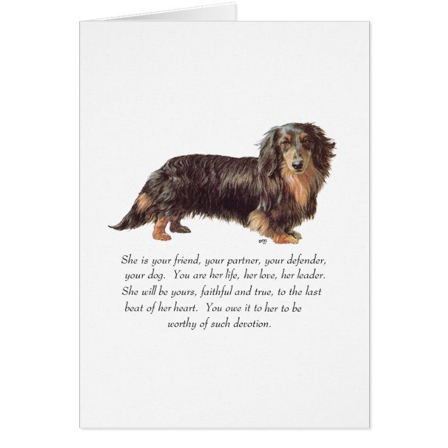 Dachshund-souvenir - hona hälsningskort (Framsidan)