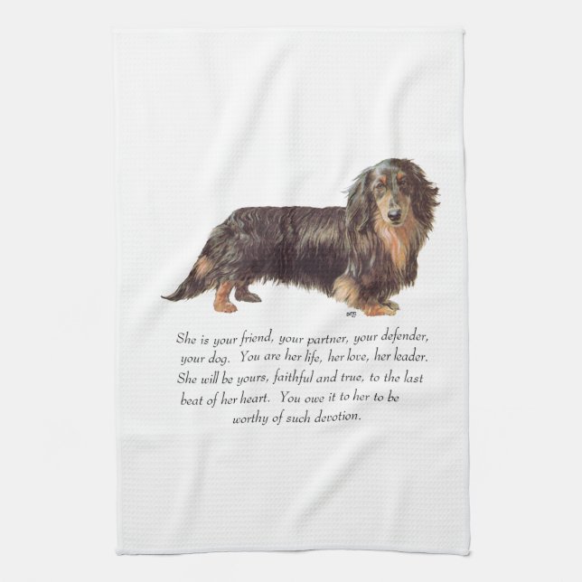 Dachshund-souvenir - hona kökshandduk (Vertikal)