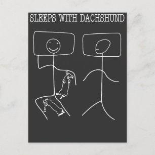Dachshund sover med dachshunds vykort