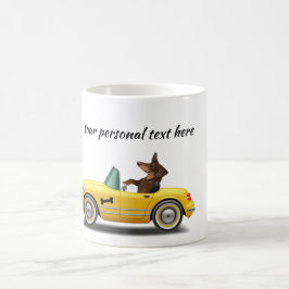Dachshund Sports Car Driver Mugg