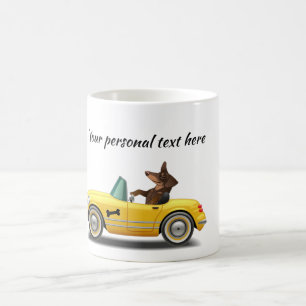 Dachshund Sports Car Driver Mugg