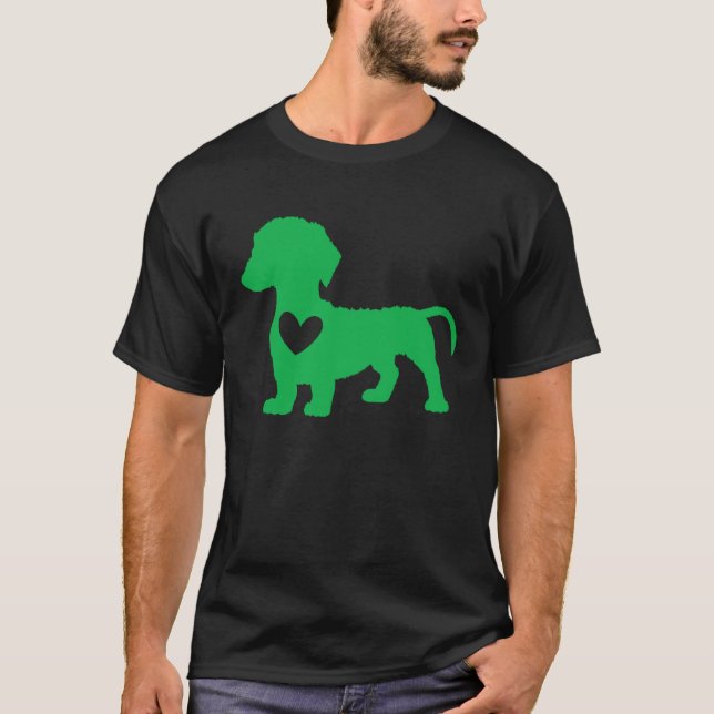 Dachshund St Patrick s Day Wiener Dog Irish Shamro T Shirt (Framsida)