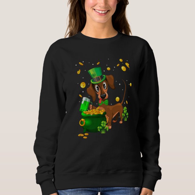 Dachshund St Patrick's Day Irish C  Dog T Shirt (Framsida)