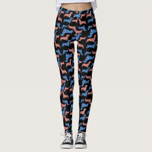 Dachshund Stars och stripes Leggings
